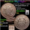 ***Auction Highlight*** 1798 S-148 'Horned 9' VEDS Draped Bust Large Cent 1c Graded f15 By SEGS (fc)