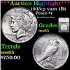 ***Auction Highlight*** 1935-p vam 1B1  Peace Dollar $1 Graded ms65 By SEGS (fc)