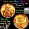 ***Auction Highlight*** 1941-p Near Top POP! Lincoln Cent 1c Graded ms67+ rd By SEGS (fc)
