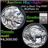 ***Auction Highlight*** 1927-p Near Top POP! Buffalo Nickel 5c Graded ms67 By SEGS (fc)