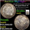 ***Auction Highlight*** 1800 BB-184/B-12 R-3 TOP POP! Draped Bust Dollar $1 Graded ms63 By SEGS (fc)
