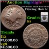 ***Auction Highlight*** 1793 Wreath  Vine & Bars S-6 R3 Flowing Hair large cent 1c Graded f12 By SEG