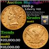 ***Auction Highlight*** 1860-p Gold Liberty Eagle $10 Graded BU+ By USCG (fc)