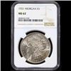 Image 2 : NGC 1921-p Morgan Dollar $1 Graded ms62 By NGC