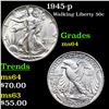 1945-p Walking Liberty Half Dollar 50c Grades Choice Unc