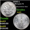 1890-s Morgan Dollar $1 Grades BU+