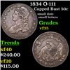 1834 O-111 Capped Bust Half Dollar 50c Grades vf++