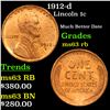 Image 1 : 1912-d Lincoln Cent 1c Grades Select Unc RB