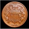 Image 2 : 1864 Small Motto Two Cent Piece 2c Grades vf++