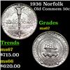 1936 Norfolk Old Commem Half Dollar 50c Grades GEM++ Unc