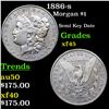 1886-s Morgan Dollar $1 Grades xf+