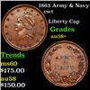 1863 Army & Navy Civil War Token 1c Grades Choice AU/BU Slider+