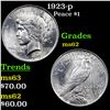 Image 1 : 1923-p Peace Dollar $1 Grades Select Unc