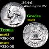 Image 1 : 1934-d Washington Quarter 25c Grades Select Unc