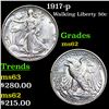 Image 1 : 1917-p Walking Liberty Half Dollar 50c Grades Select Unc