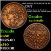 1863 Indian F-OH-695A-3A R5 Civil War Token 1c Grades AU Details