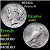 Image 1 : 1924-s Peace Dollar $1 Grades Select Unc