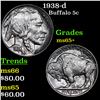 1938-d Buffalo Nickel 5c Grades GEM+ Unc