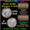 Image 1 : ***Auction Highlight***  AU/BU Slider Brinks Shotgun Morgan $1 Roll 1900 & P Ends Virtually UNC (fc)