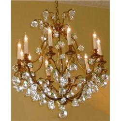 Bronze and Crystal Chandelier Fixture #2308749