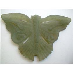 LIFE SIZE 2 SIDE CARVED JADE BUTTERFLY. #2308784