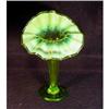 Image 1 : Jack-in-the-Pulpit Vaseline Glass Vase. #2308790