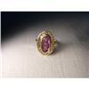 Image 1 : Estate 14K YG Gold Amethyst Greek Key Ring #2309034