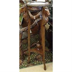 ANTIQUE STYLE HORSE PEDESTAL PLANT STAND TABLE #2309227