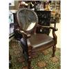 Image 1 : CAMEO ANTIQUE STYLE COWHIDE LEATHER CHAIR #2309253