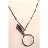 Image 1 : Antique Silver Bar Watch Chain With Magnifier #2309386