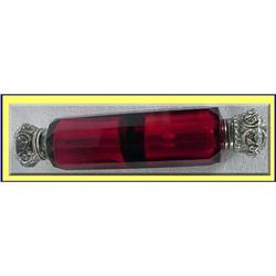 DOUBLE RUBY GLASS & SILVER PERFUME BOTTLE #2309418