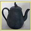 Image 1 : WEDGWOOD BLACK BASALT TEAPOT -FINIAL FIG LADY #2309421