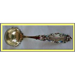 ANTIQUE GORHAM ENAMEL ON GILDED SILVER LADLE #2309423