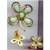 Image 1 : Four Leaf Clover Pin and Earrings #2319084
