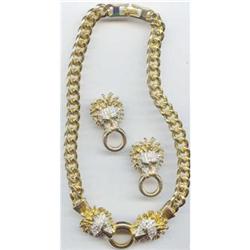 SALE Rhinestone lion Head Necklace and #2319120