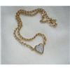 Image 1 : Vint.Italian 18K YGold  chain/pave' Dia.Heart #2319184