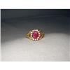 Image 1 : 14K YG Filigree Ruby Champagne Diamond Ring #2319275