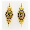 Image 1 : 18 kt Gold Swiss Enameled Earrings #2319332