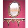 Image 1 : MARBLE TOP CONSOLE AND WOOD CARVED GILT MIRROR #2319413