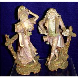 German Male Female Ceramic Courtship Figurines #2319449