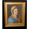 Image 1 : 19c 20c Virgin Mary Portrait Pastel Painting #2319463