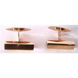 Pair of Antique 14K Gold Bar Cufflinks #2319485