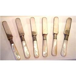 (6) Sterling & Mother of Pearl Antique Knives #2319487