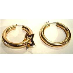 Pair of 14K Gold Hoop Earrings  #2319501