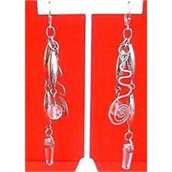 Pair of  Sterling & Rock Crystal Earrings #2319502