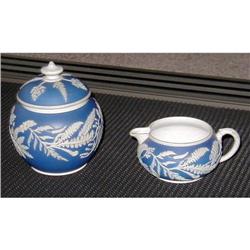 Glasgow  or Dudson Jasperware Sugar & Creamer #2319512