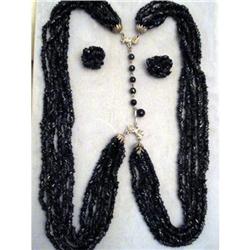 31  Jet Torsade Necklace/Earrings #2325943