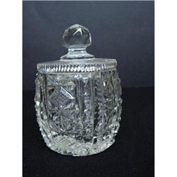 LOVELY & INTRICATE CUT GLASS MARMALADE POT #2326097