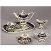 Image 1 : 8 pc PORCELAIN TRANSFERWARE COBALT TEA SET #2326730