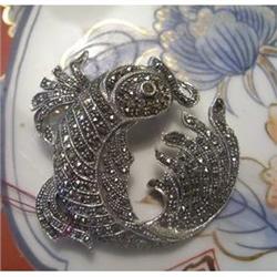 Sterling and Marcasite Mythical Dolphin Pin  #2326872